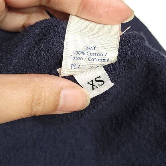 Rebecca Minkoff Cold Shoulder Boatneck Grommets Navy Blue Long Sleeve XS - Picture 5 of 6